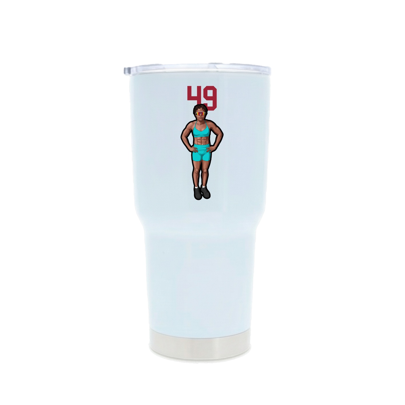 30oz Stainless Steel Tumbler — Number Top in White