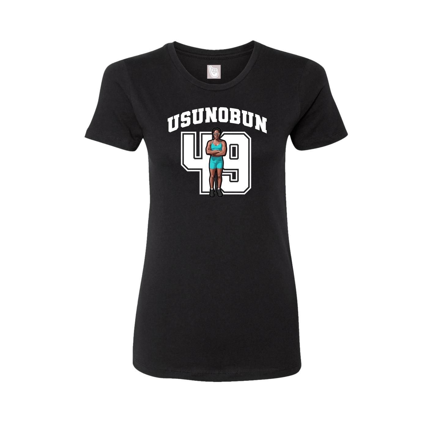 Fitted Women's Tee — Number in Black
