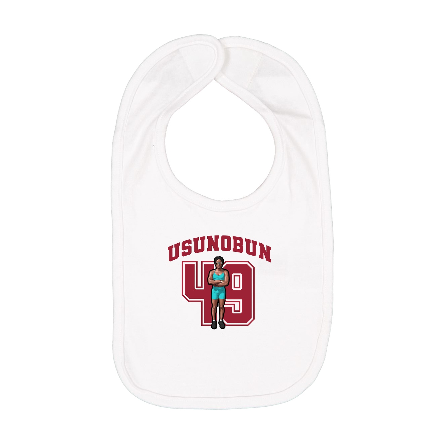 Infant Bib — Number in White