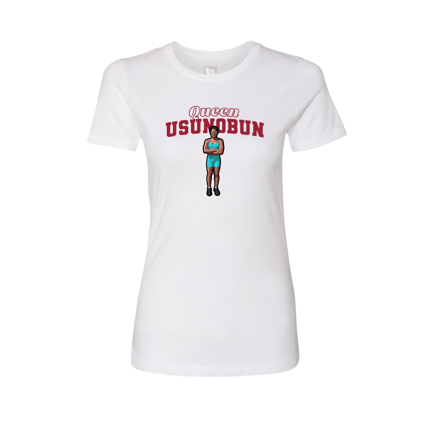 Fitted Women's Tee — Name Arch in White