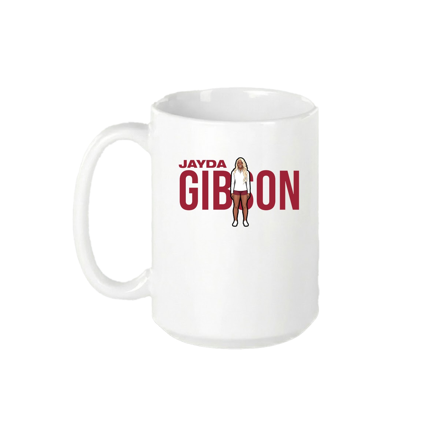 15oz Coffee Mug — Player Name in White
