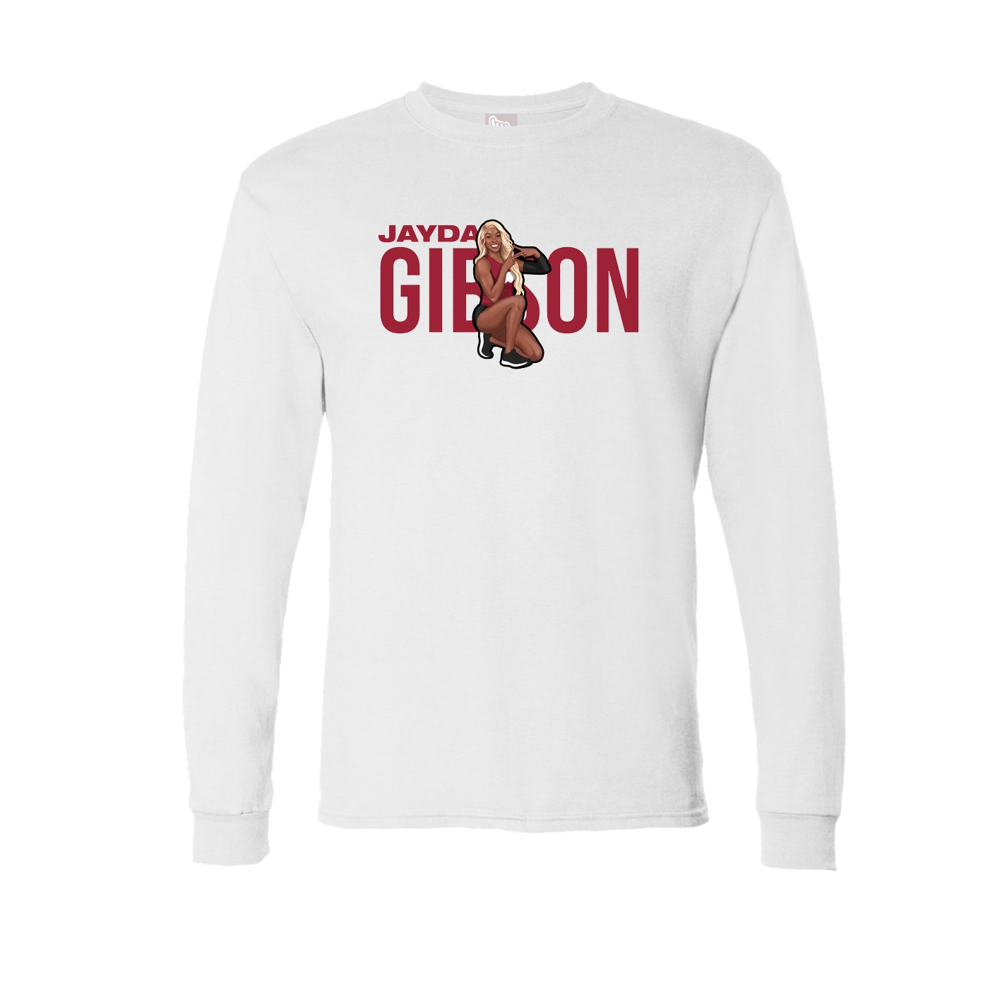 Long Sleeve Tee — Player Name in White