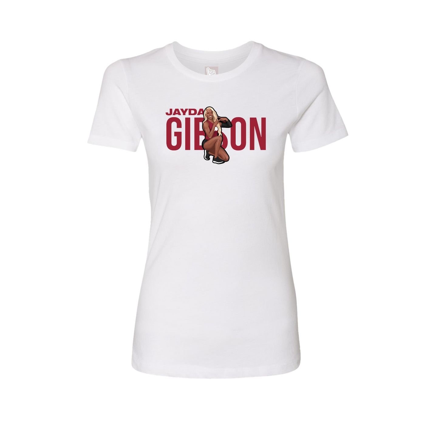 Fitted Women's Tee — Player Name in White