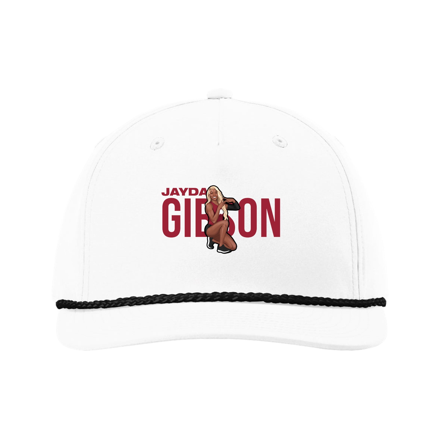 Five-Panel Classic Rope Cap — Player Name in White