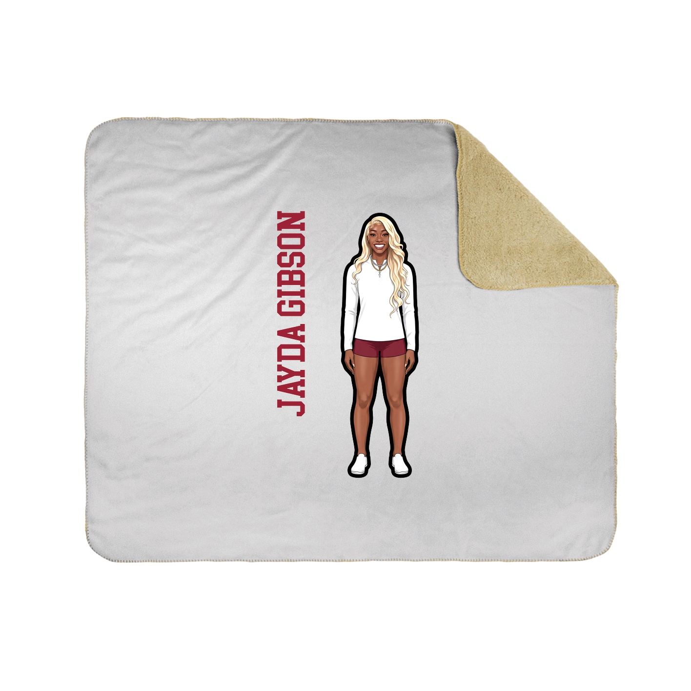 Throw Blanket — Name Vertical in White