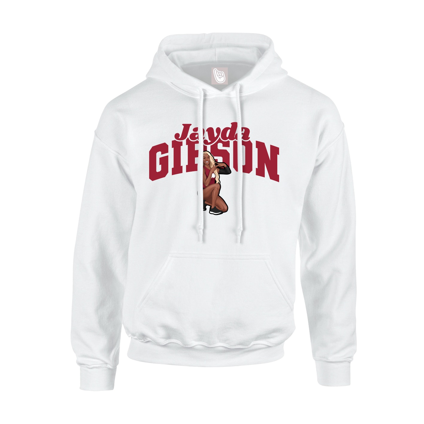 Youth Hoodie — Signature Arch in White