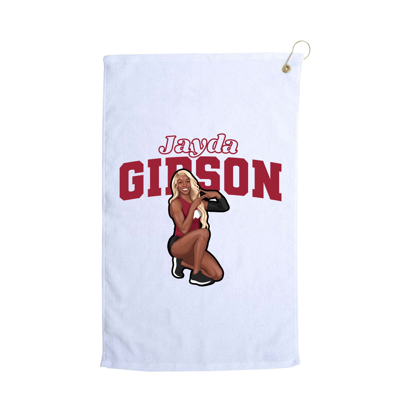 Golf Towel — Name Arch in White