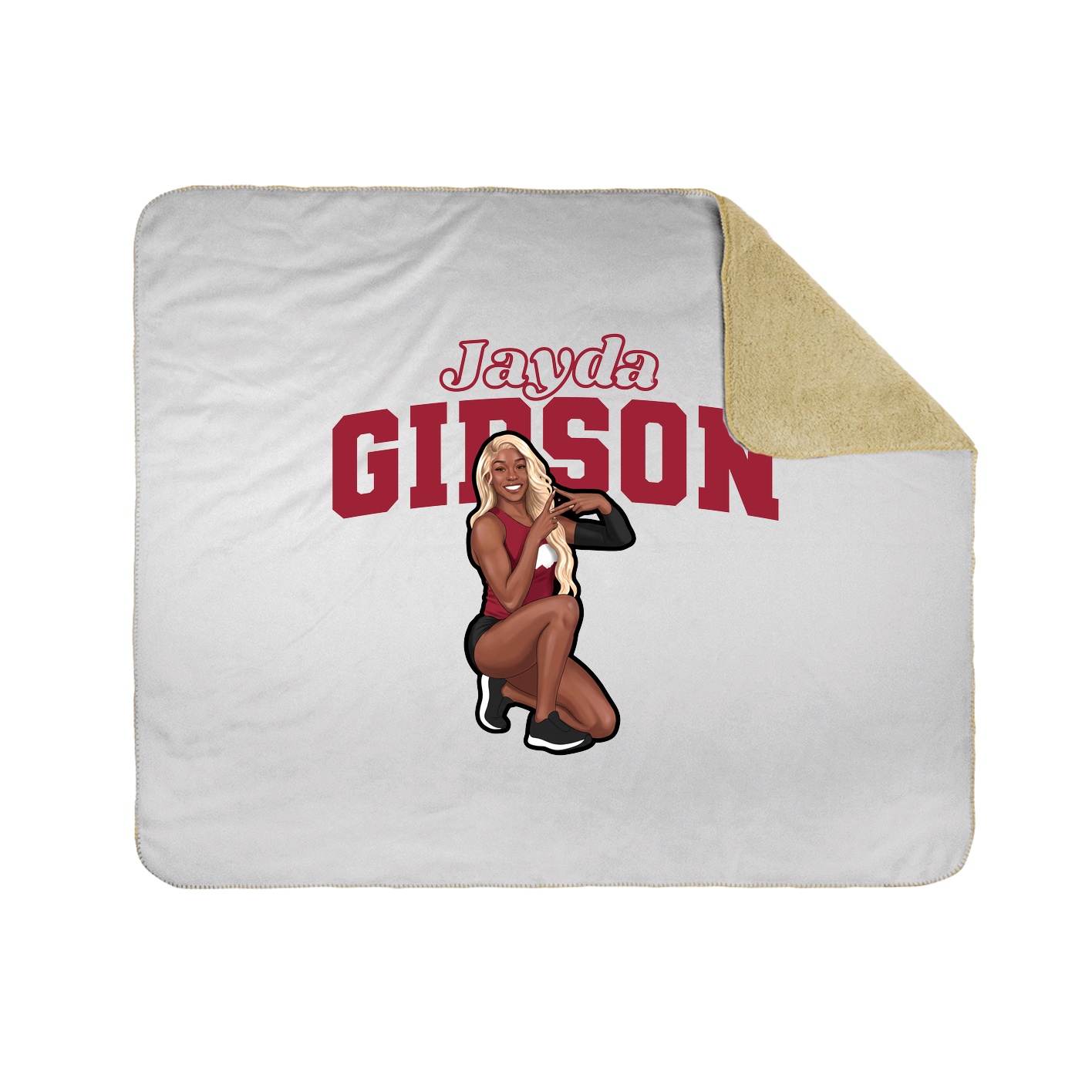 Throw Blanket — Name Arch in White