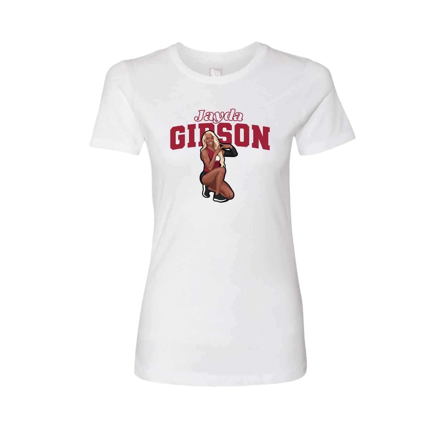 Fitted Women's Tee — Name Arch in White