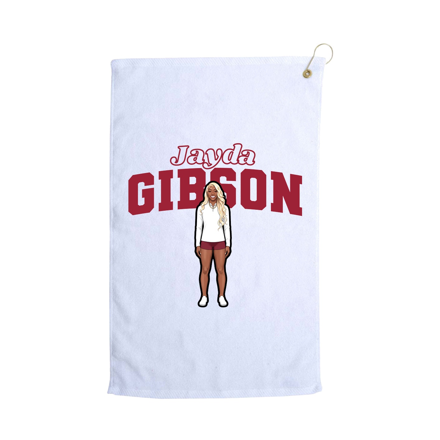 Golf Towel — Name Arch in White
