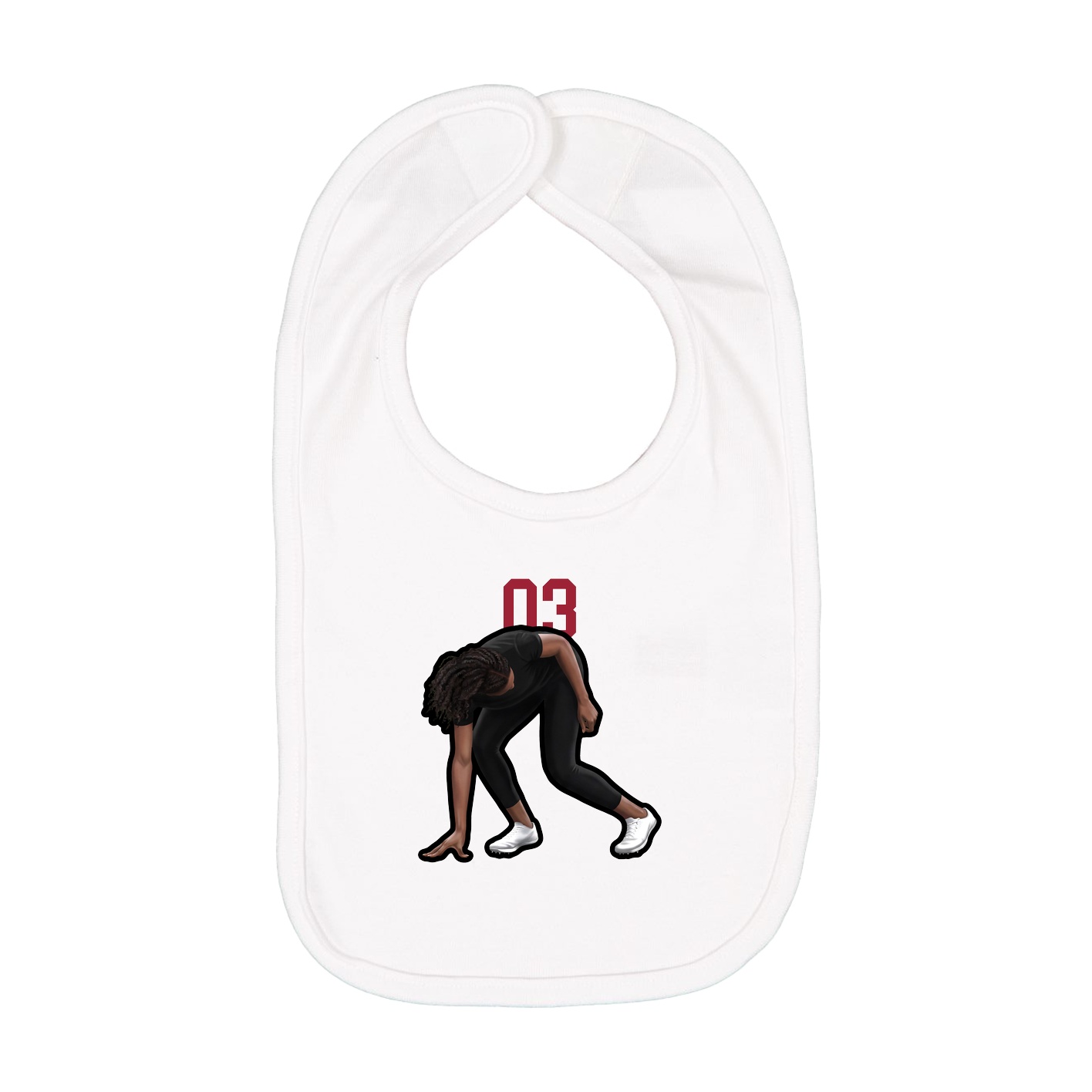 Infant Bib — Number Top in White
