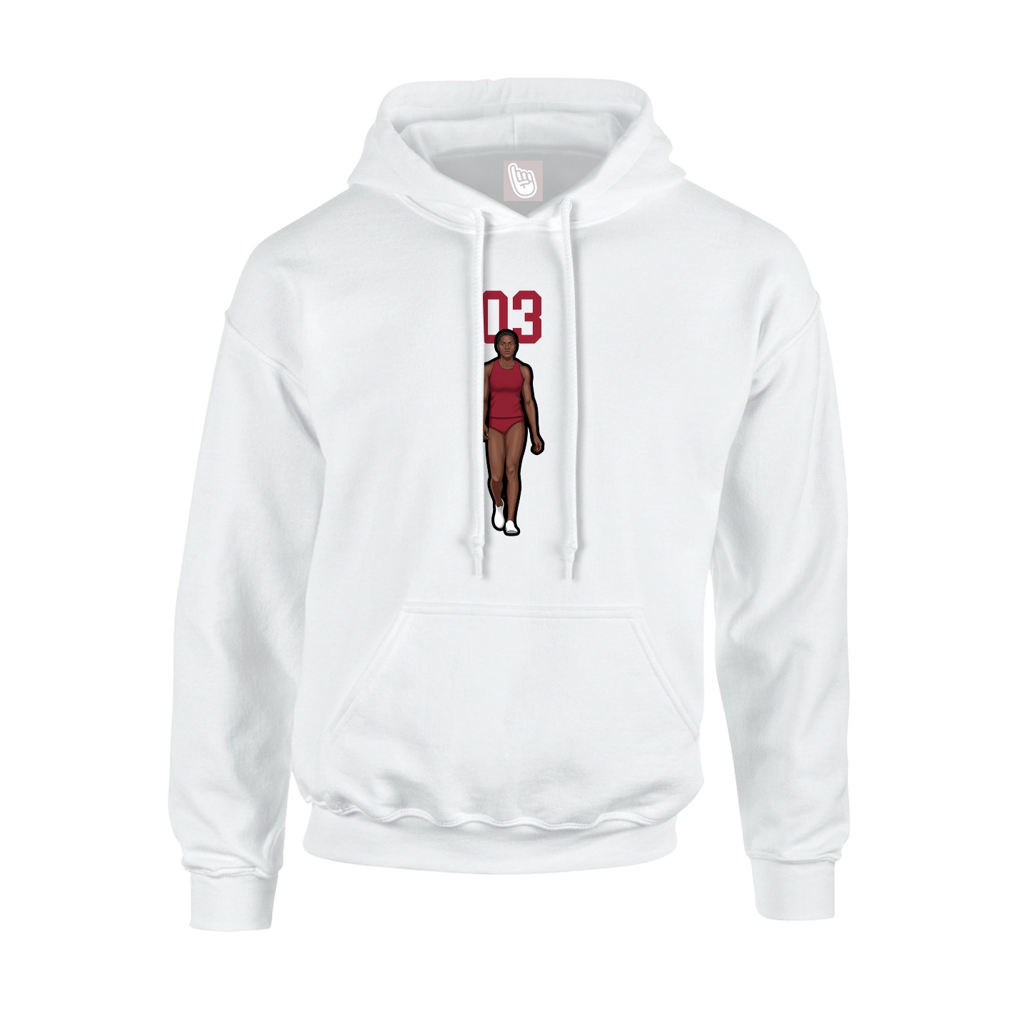 Hoodie — Number Top in White