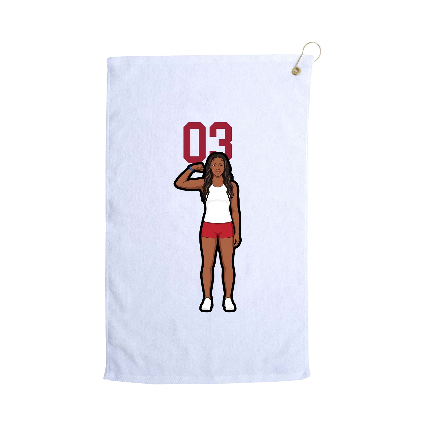 Golf Towel — Number Top in White