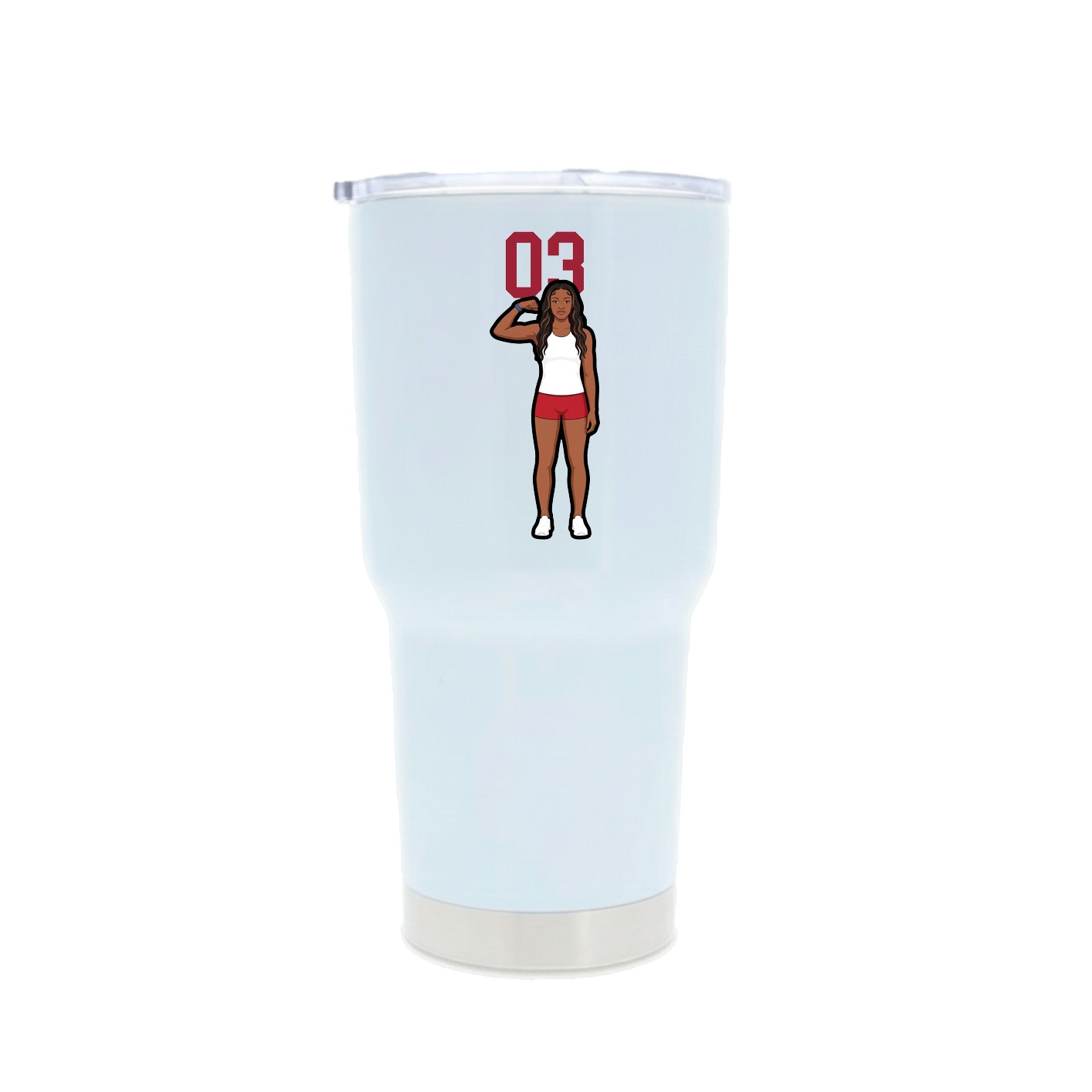 30oz Stainless Steel Tumbler — Number Top in White