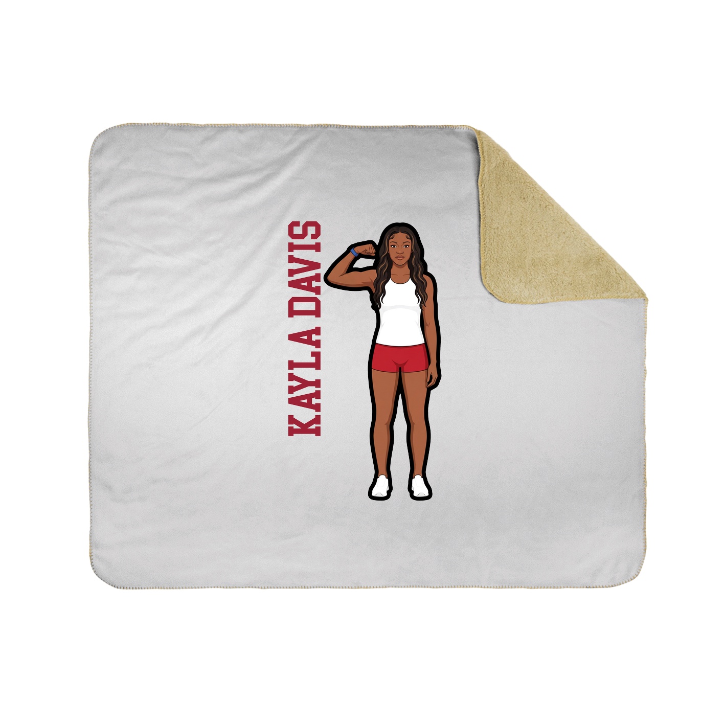Throw Blanket — Name Vertical in White