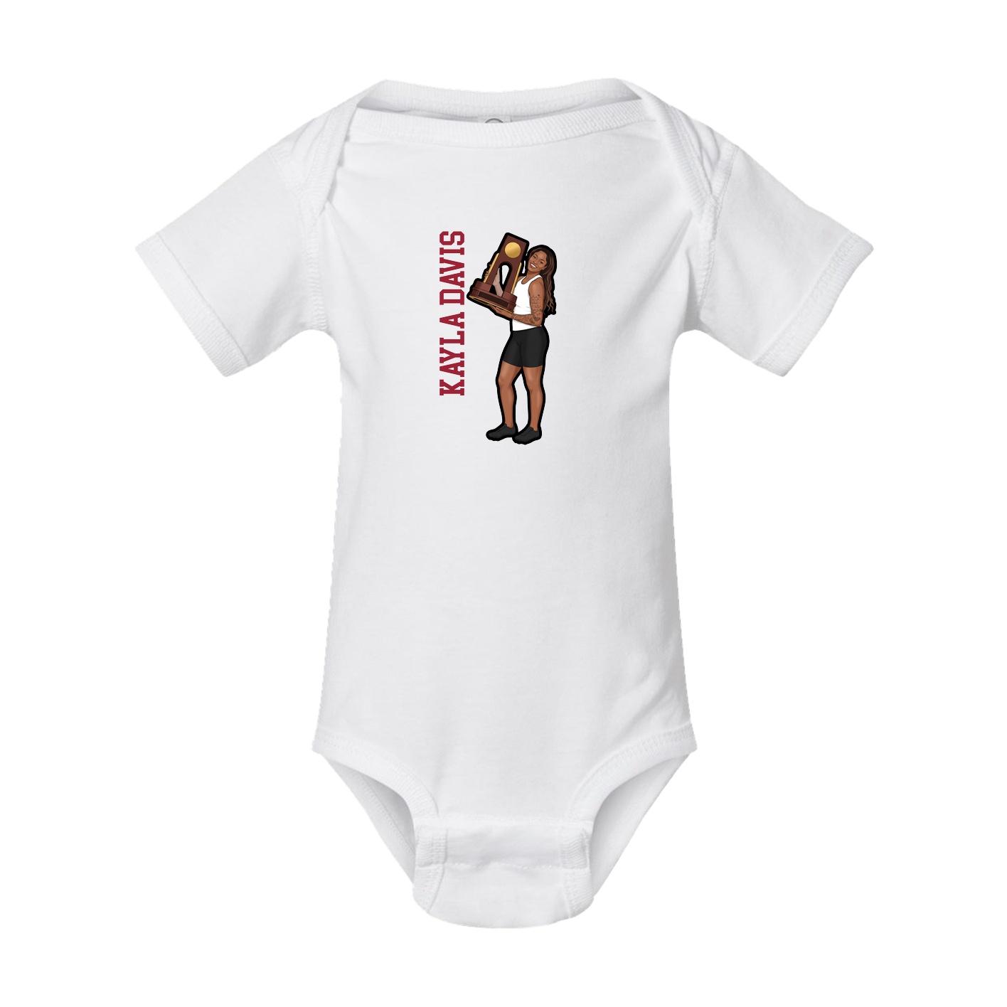 Baby Onesie — Name Vertical in White