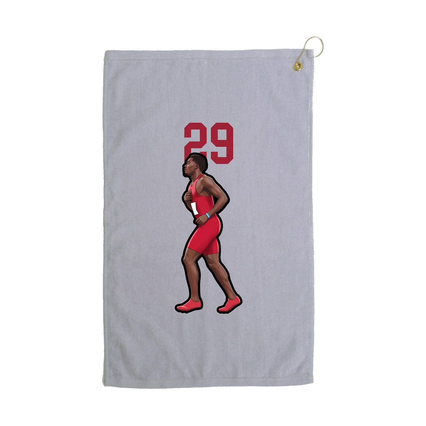 Golf Towel — Number Top in Grey