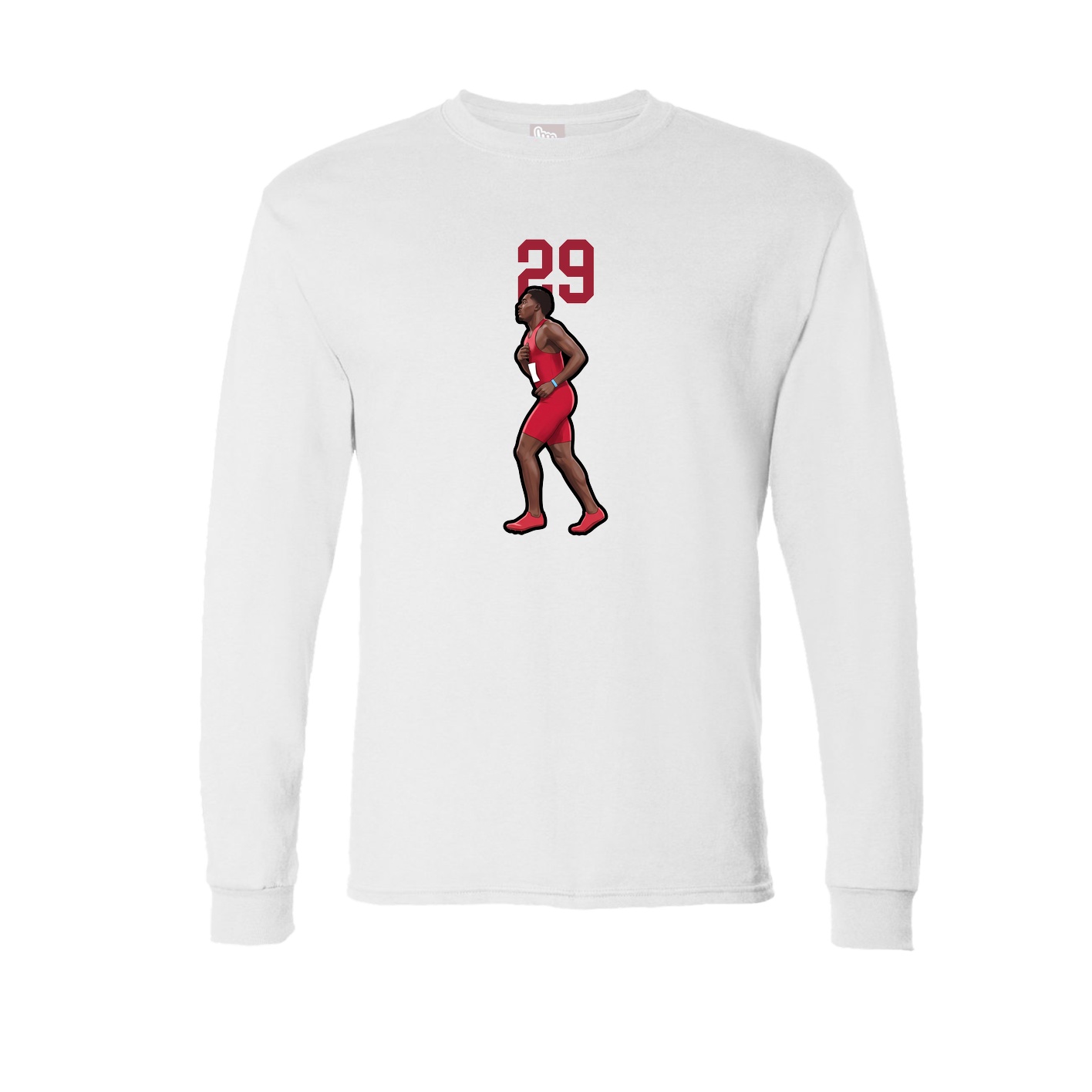 Long Sleeve Tee — Number Top in White