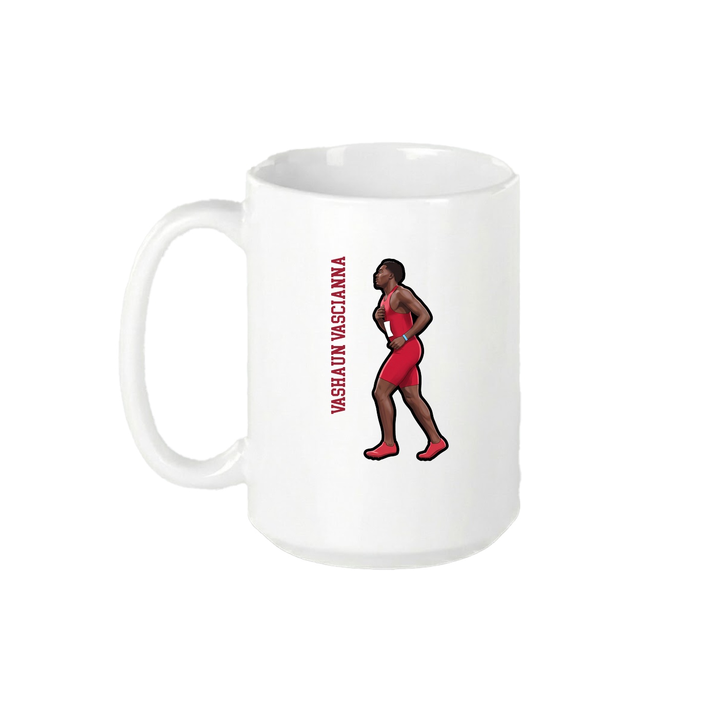 15oz Coffee Mug — Name Vertical in White