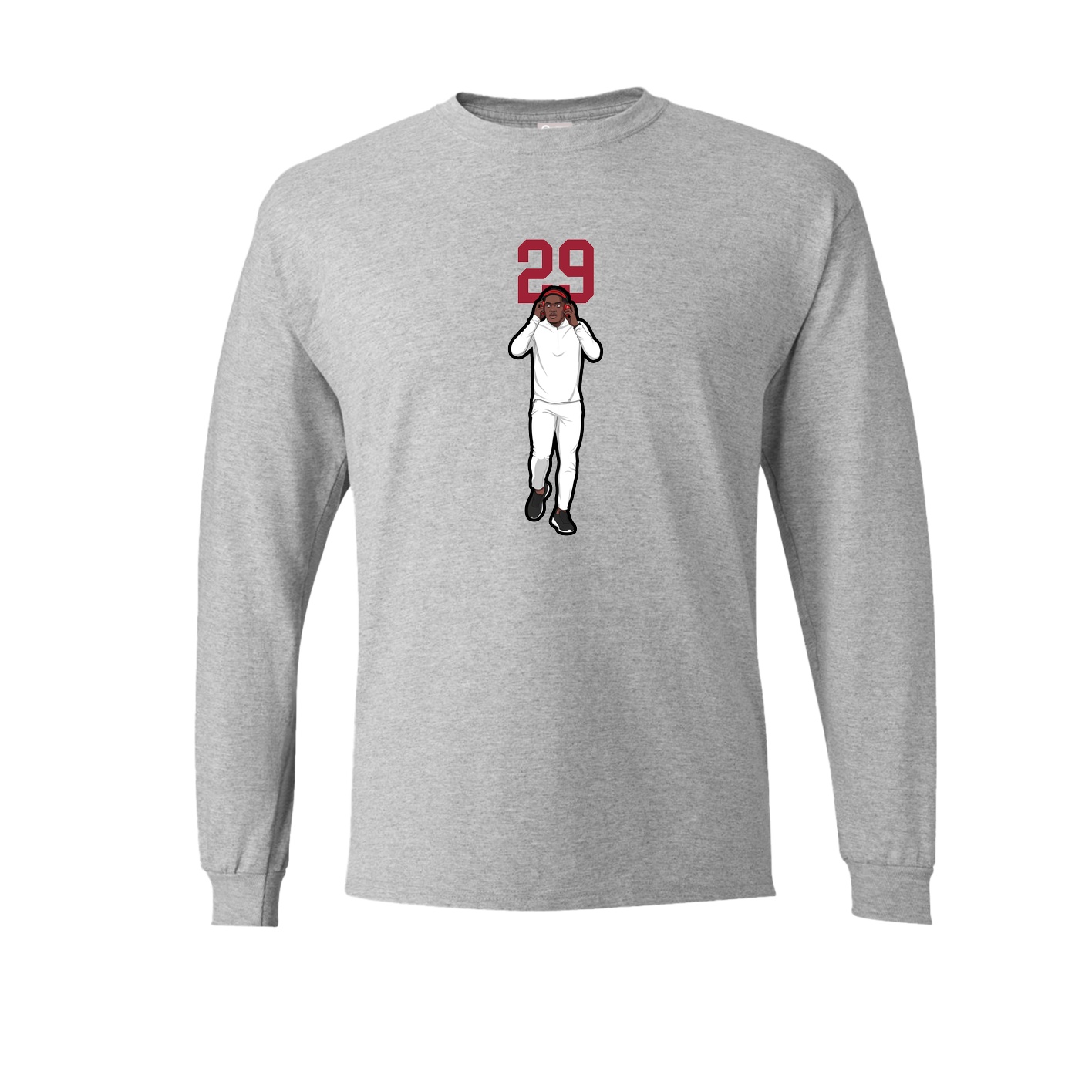 Long Sleeve Tee — Number Top in Grey