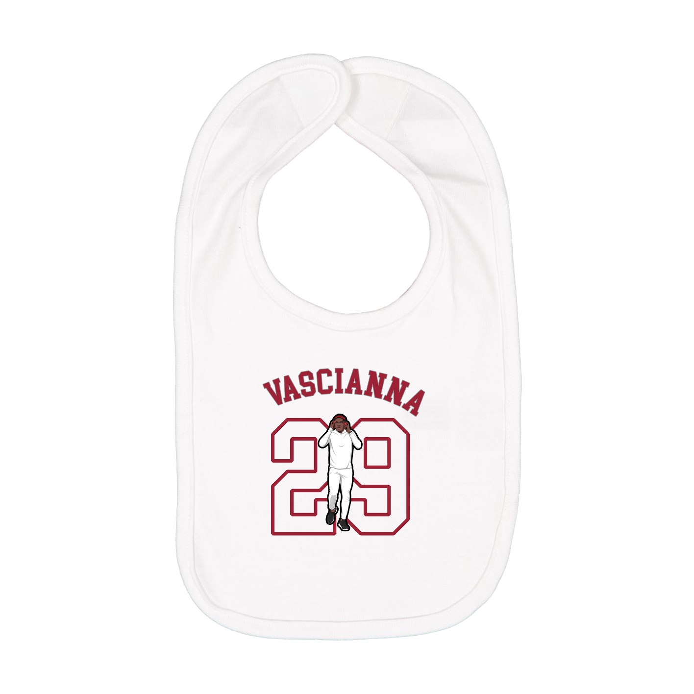 Infant Bib — Shirsey Arch in White