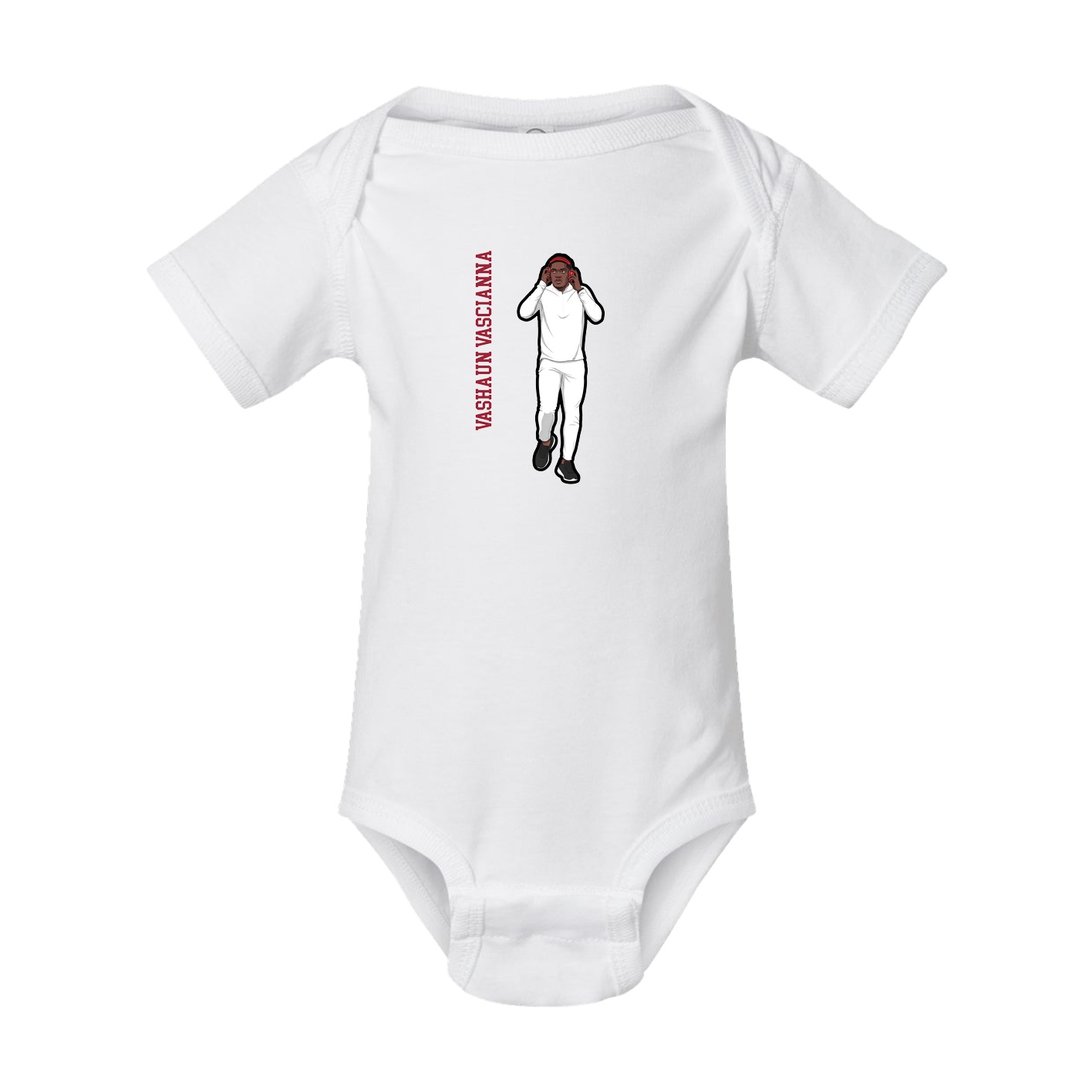 Baby Onesie — Name Vertical in White