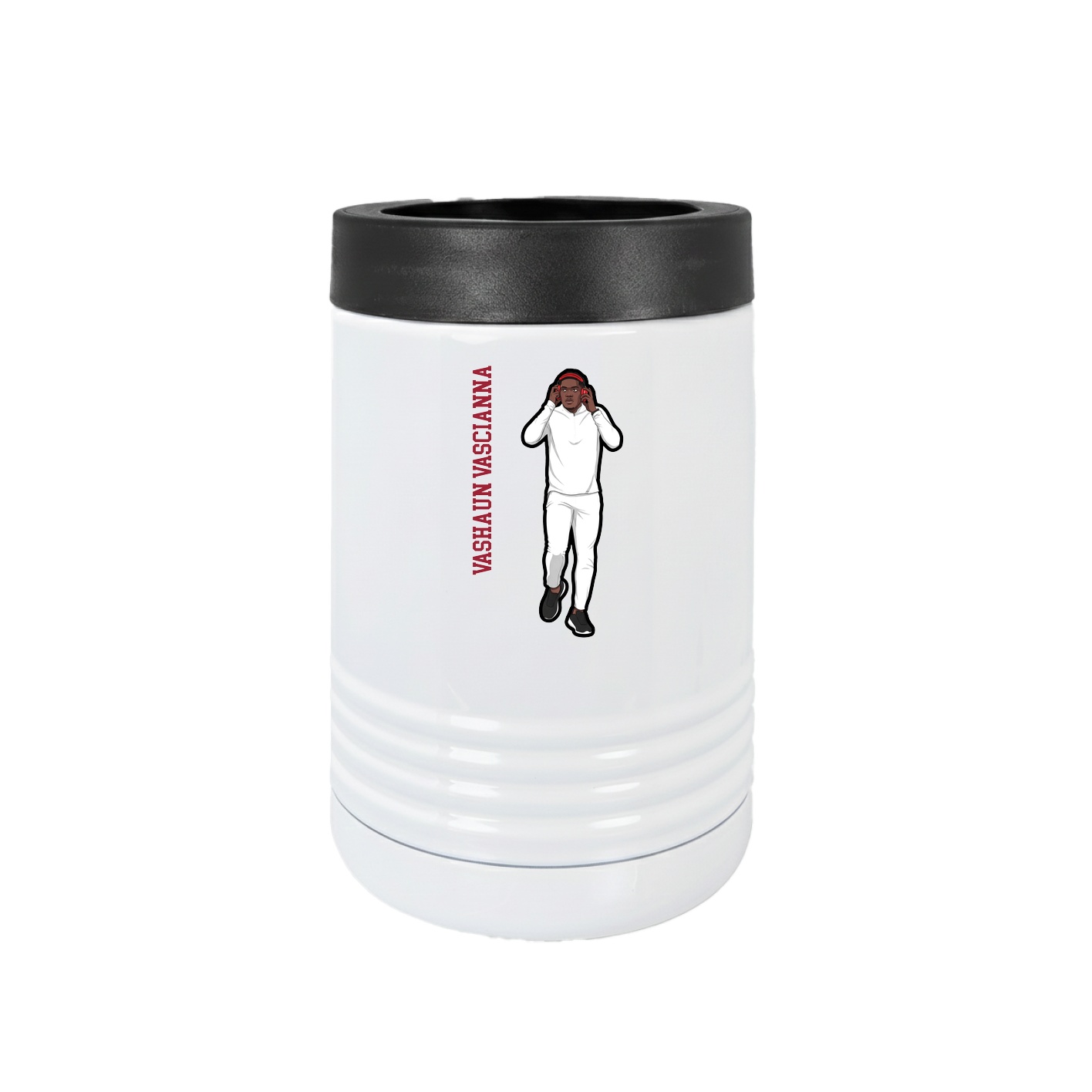Beverage Holder — Name Vertical in White