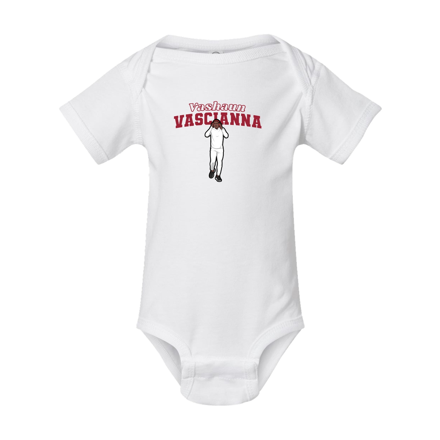 Baby Onesie — Name Arch in White