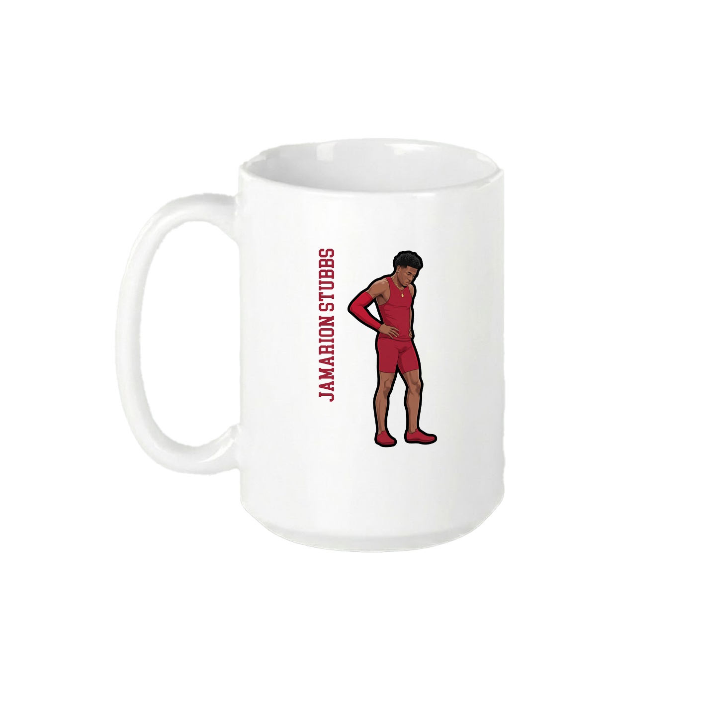 15oz Coffee Mug — Name Vertical in White