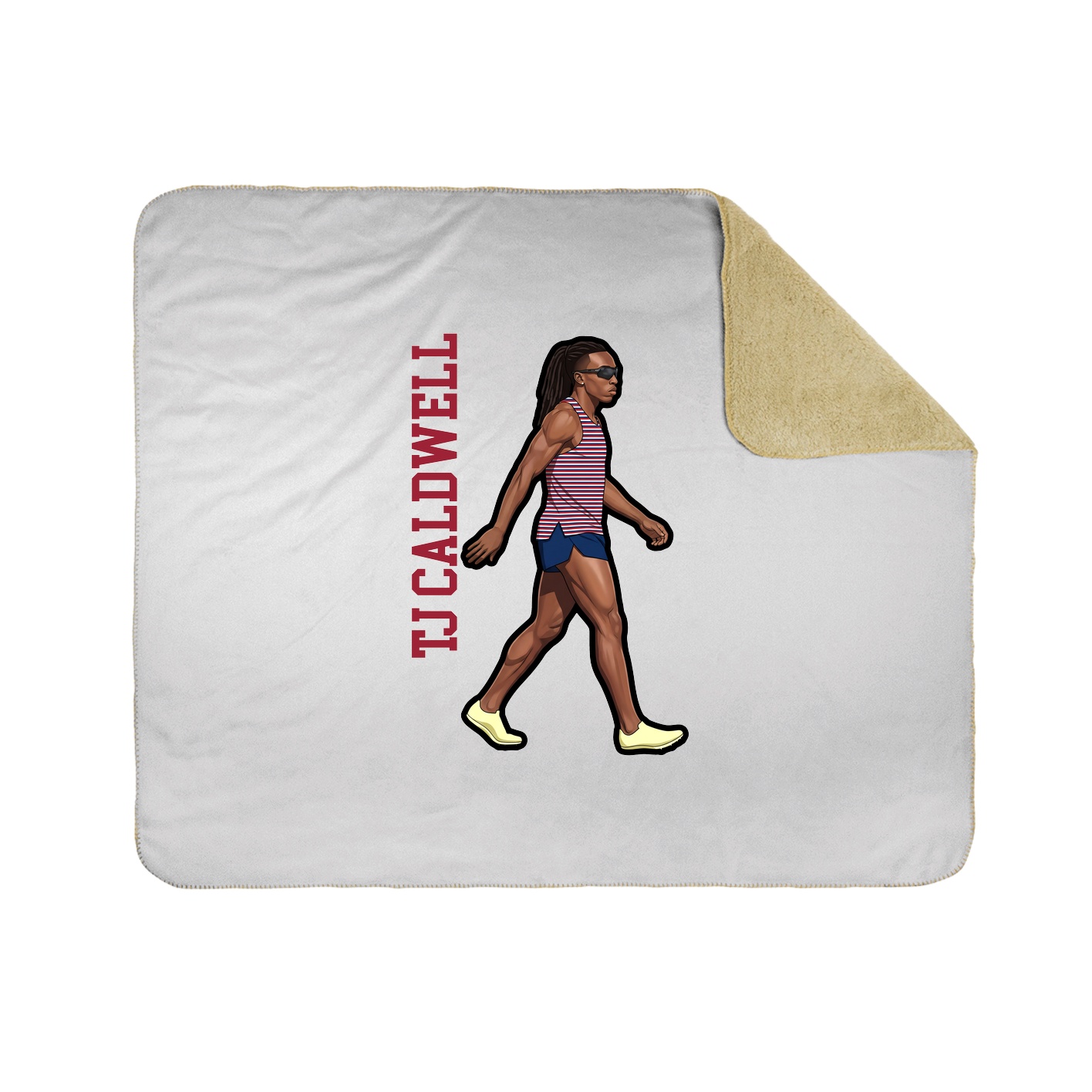 Throw Blanket — Name Vertical in White
