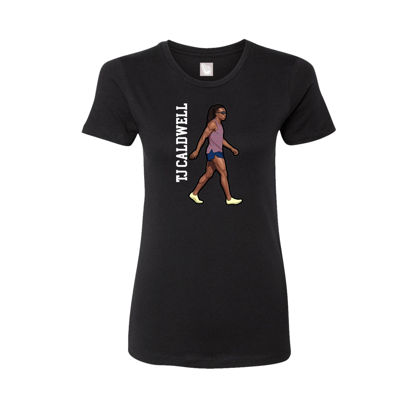 Fitted Women's Tee — Name Vertical in Black