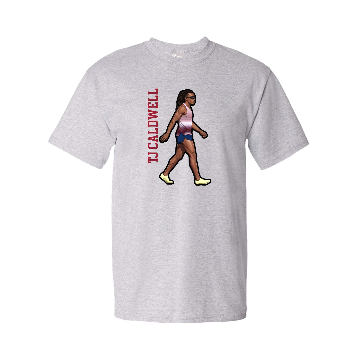 Youth Tee — Name Vertical in Grey