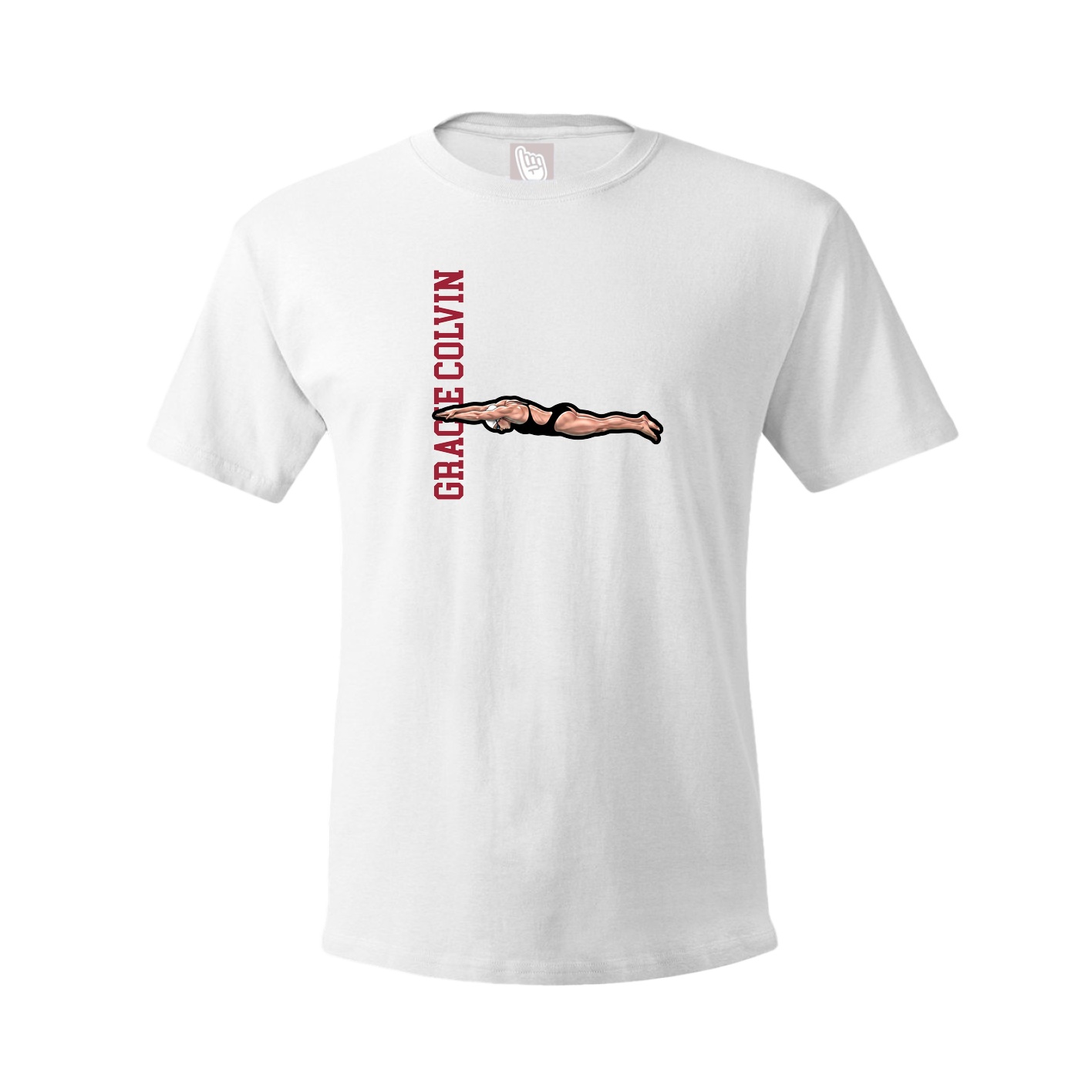 Tee — Name Vertical in White