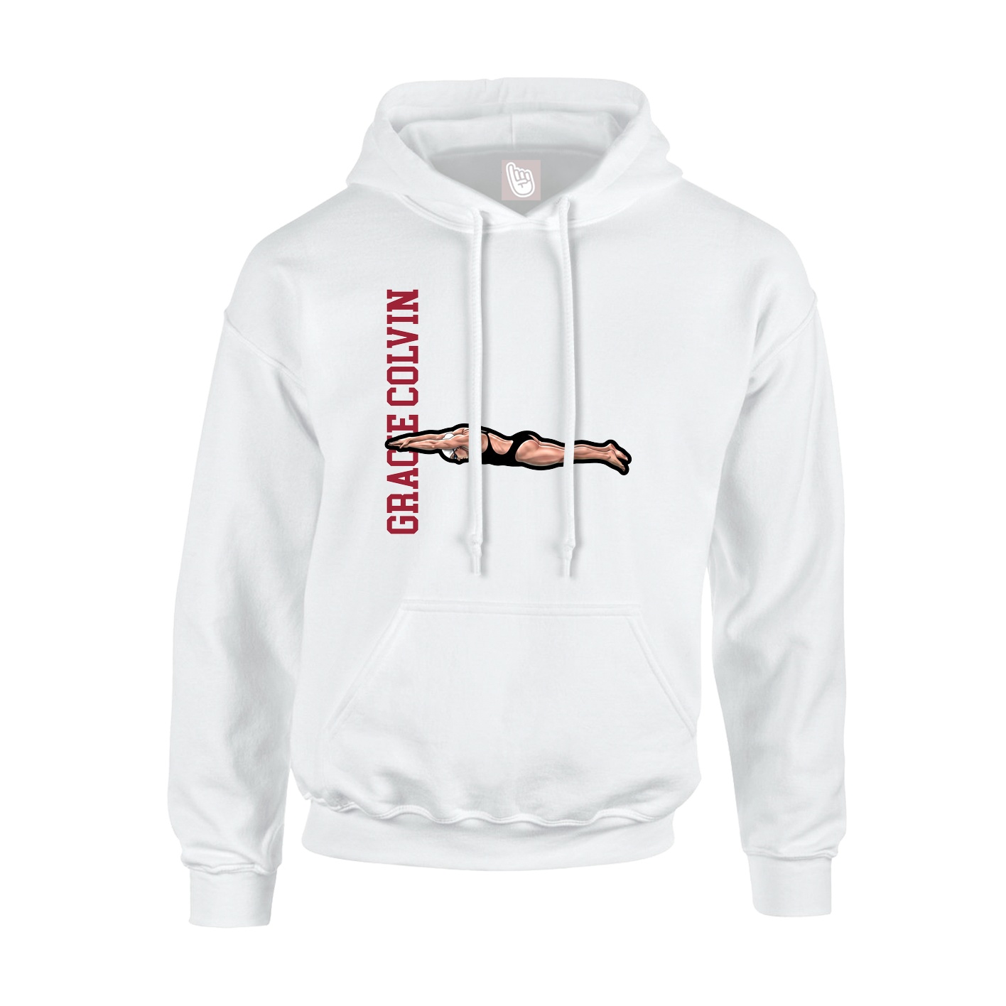 Hoodie — Name Vertical in White