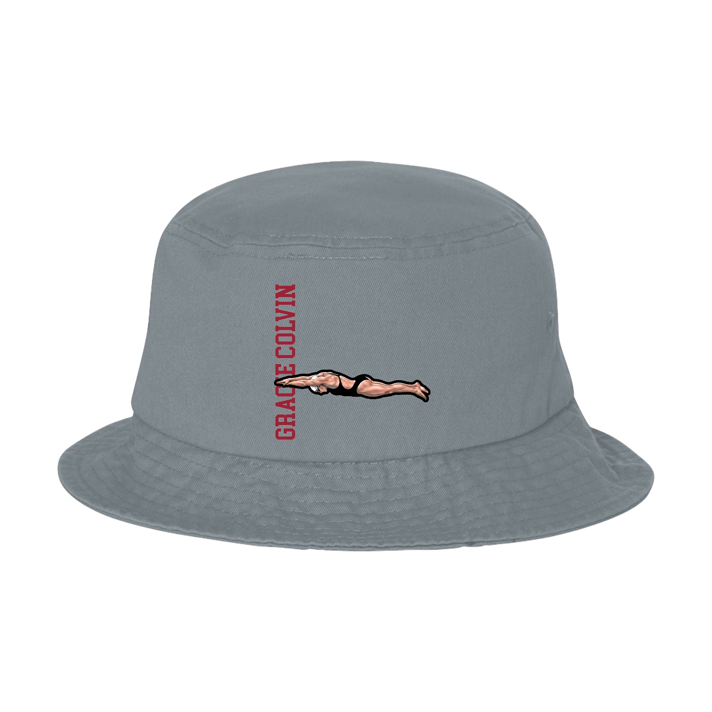 Bucket Cap — Name Vertical in Grey