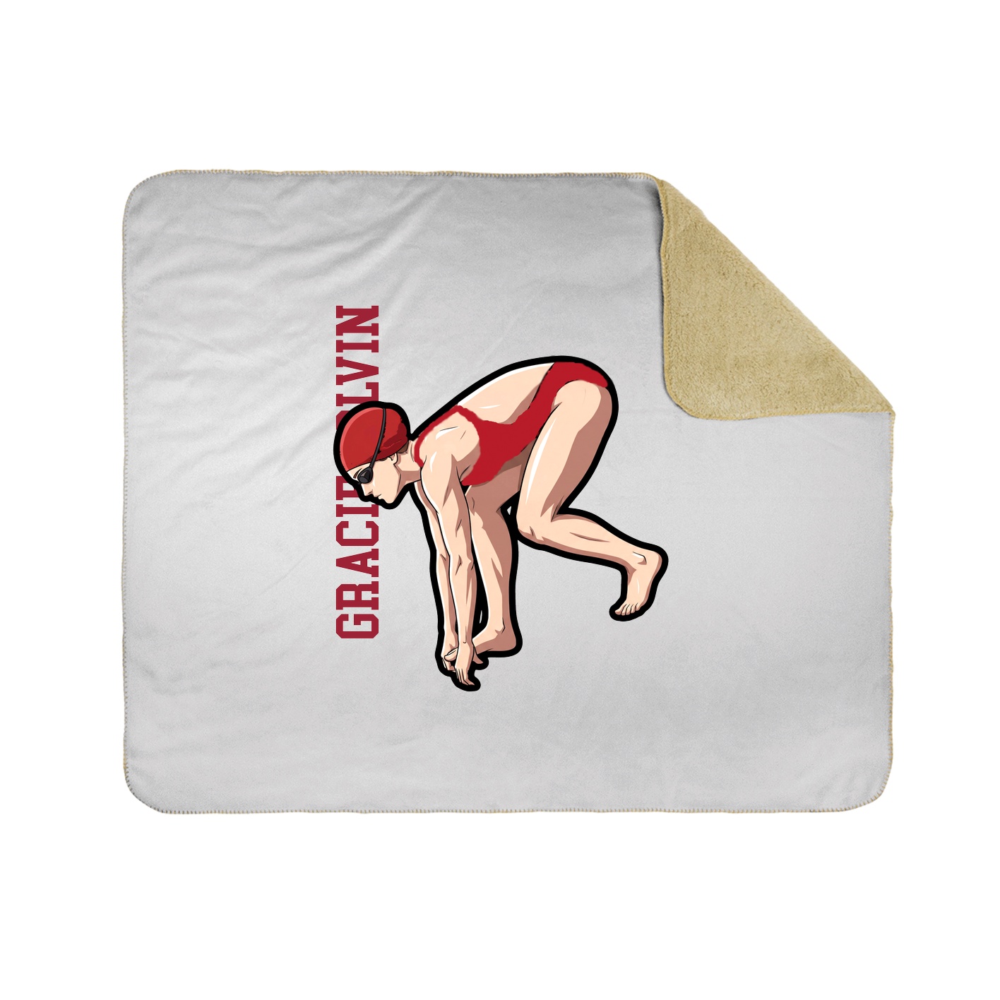 Throw Blanket — Name Vertical in White