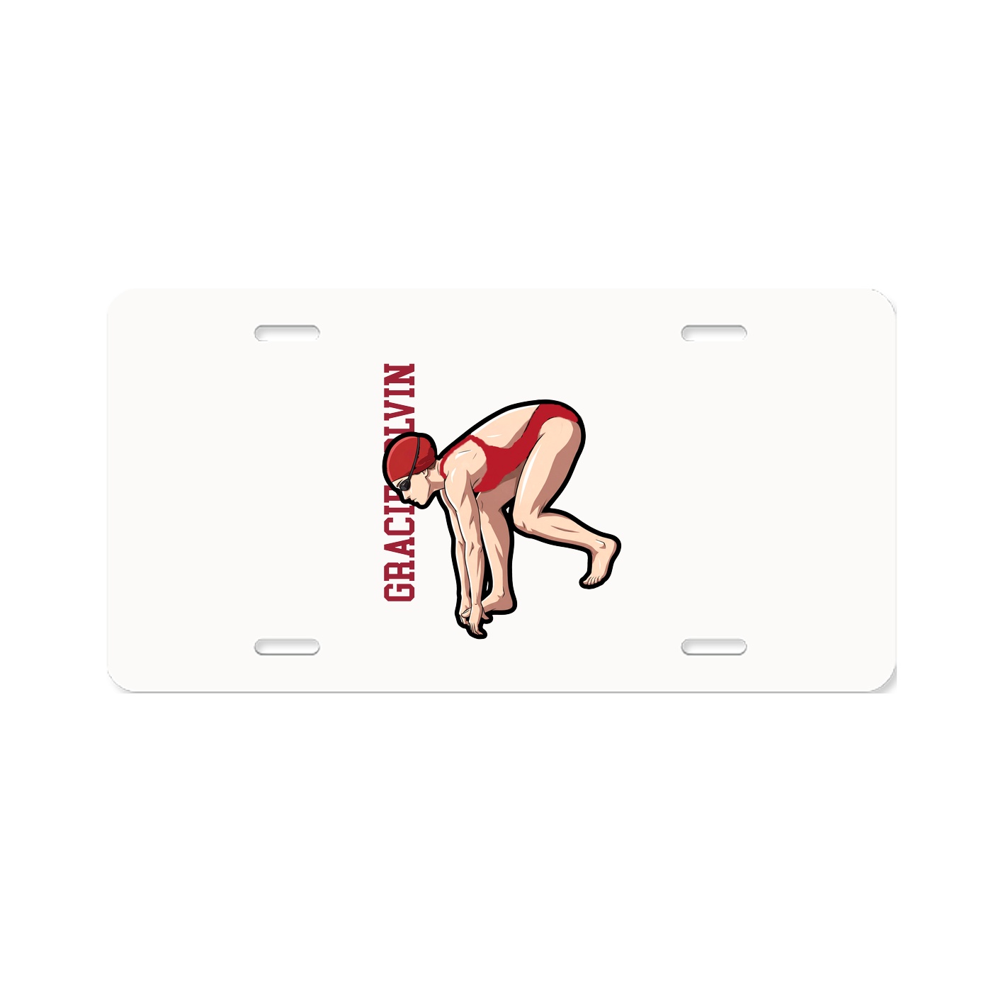 License Plate — Name Vertical in Classic