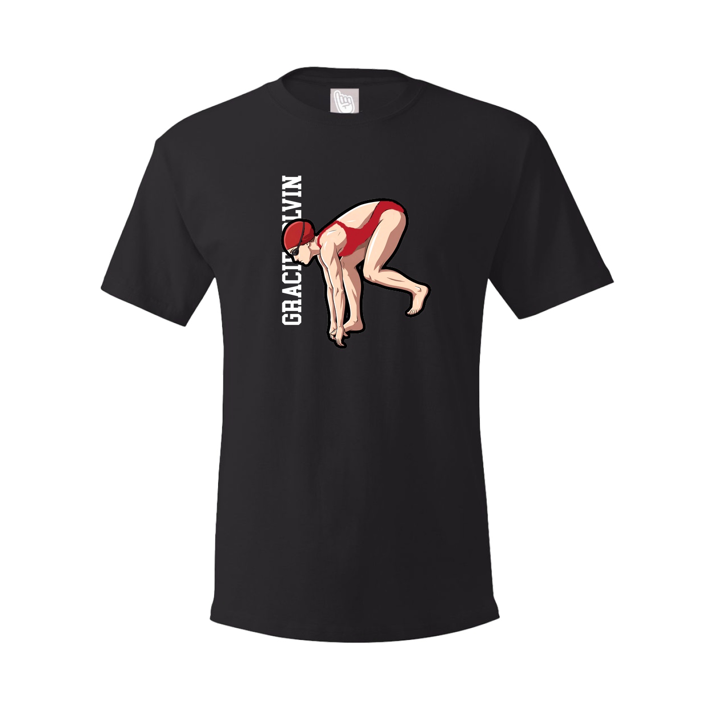 Youth Tee — Name Vertical in Black
