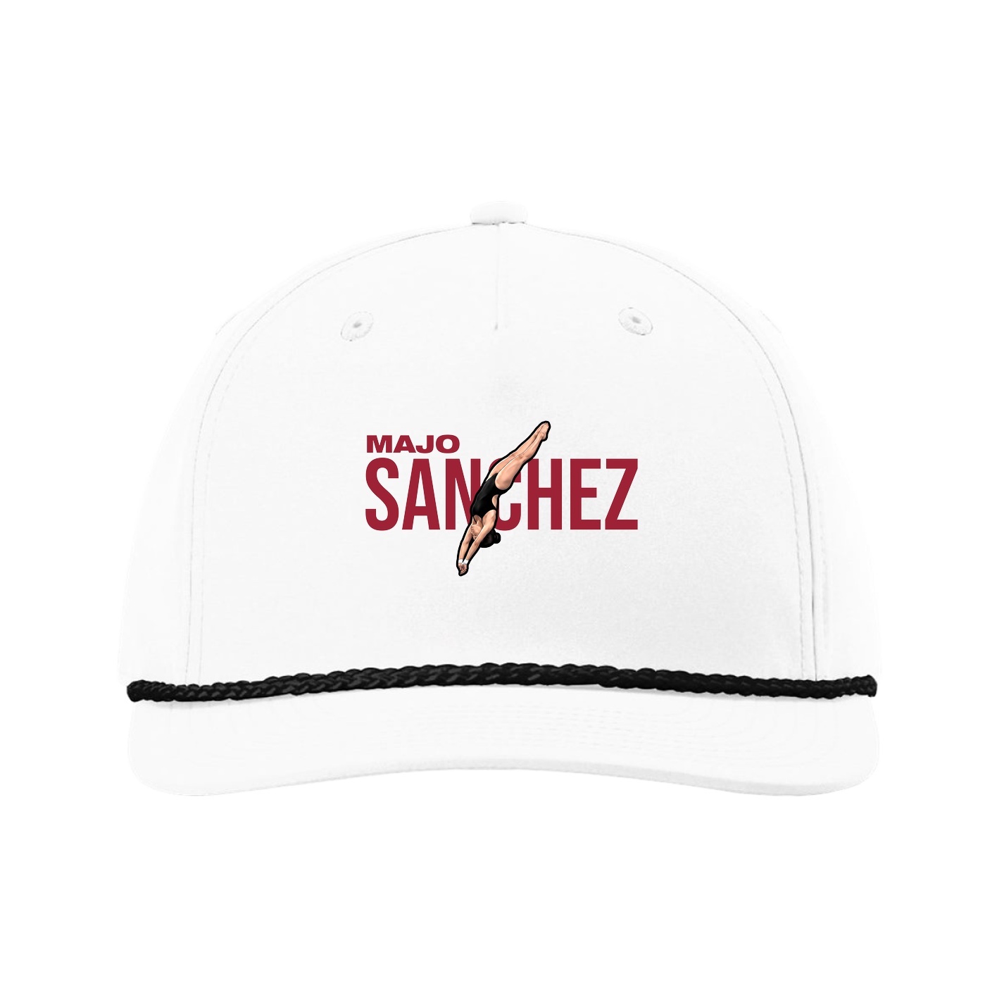 Five-Panel Classic Rope Cap — Player Name in White