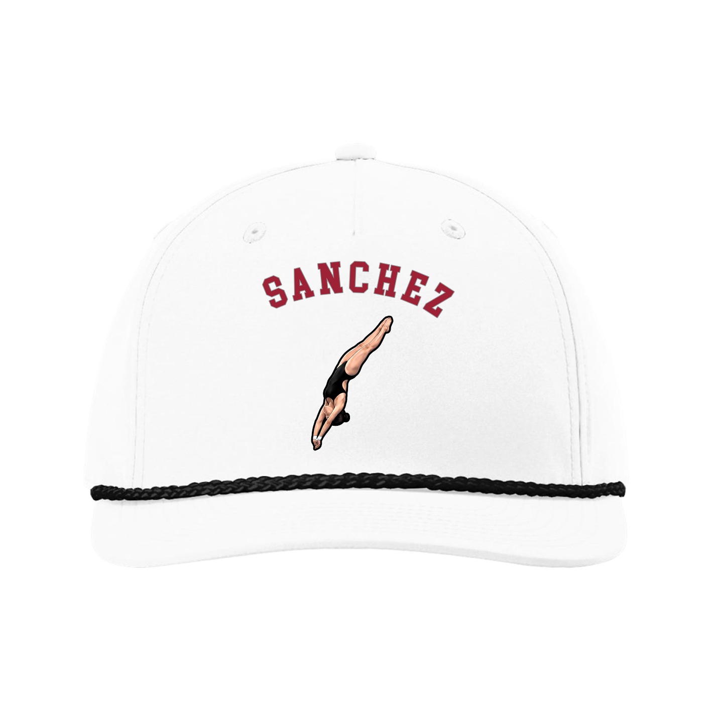 Five-Panel Classic Rope Cap — Shirsey Arch in White