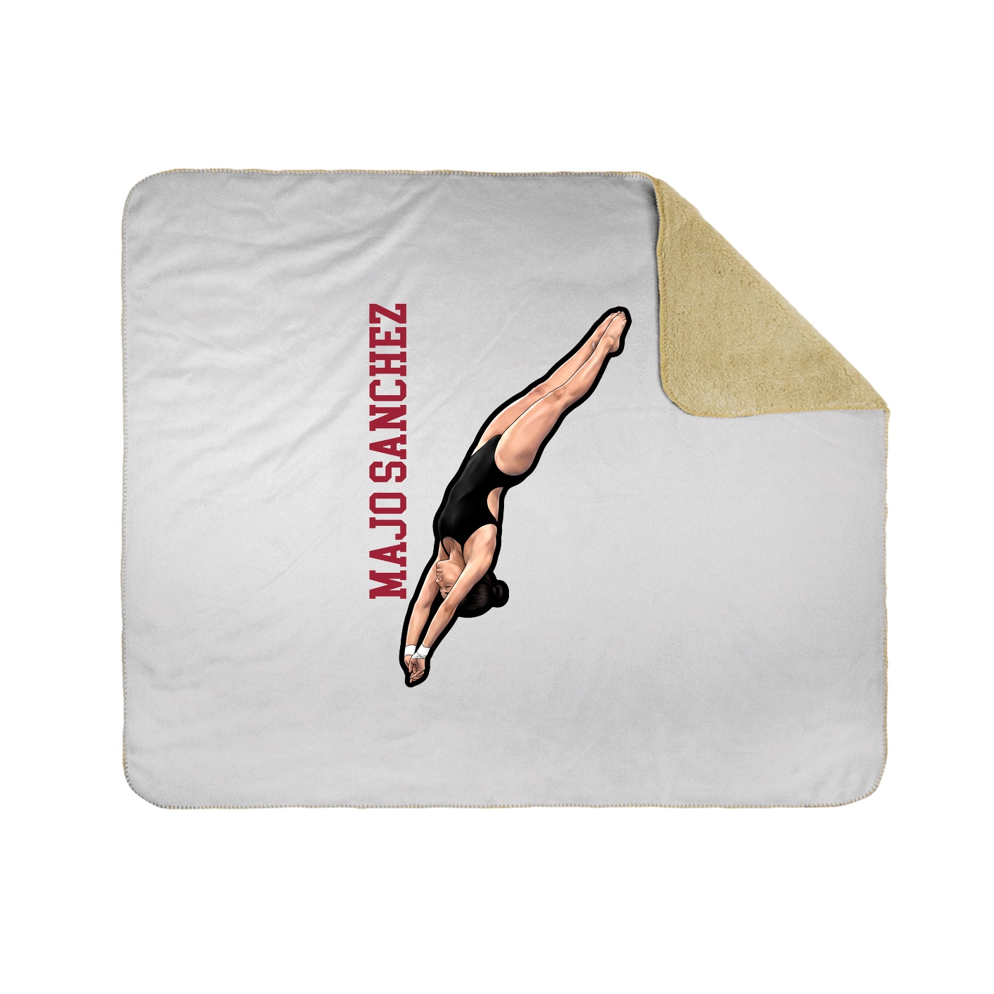 Throw Blanket — Name Vertical in White