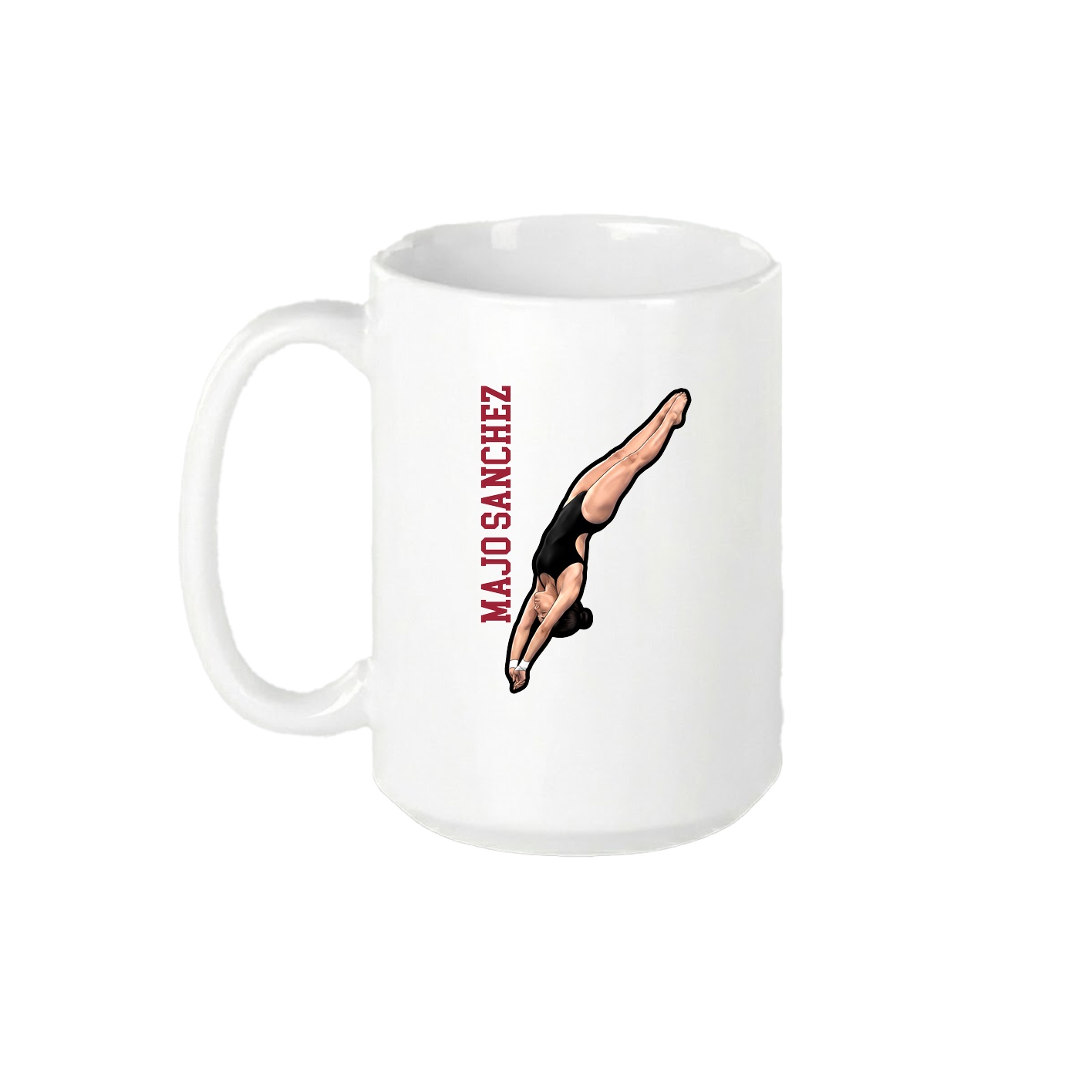 15oz Coffee Mug — Name Vertical in White