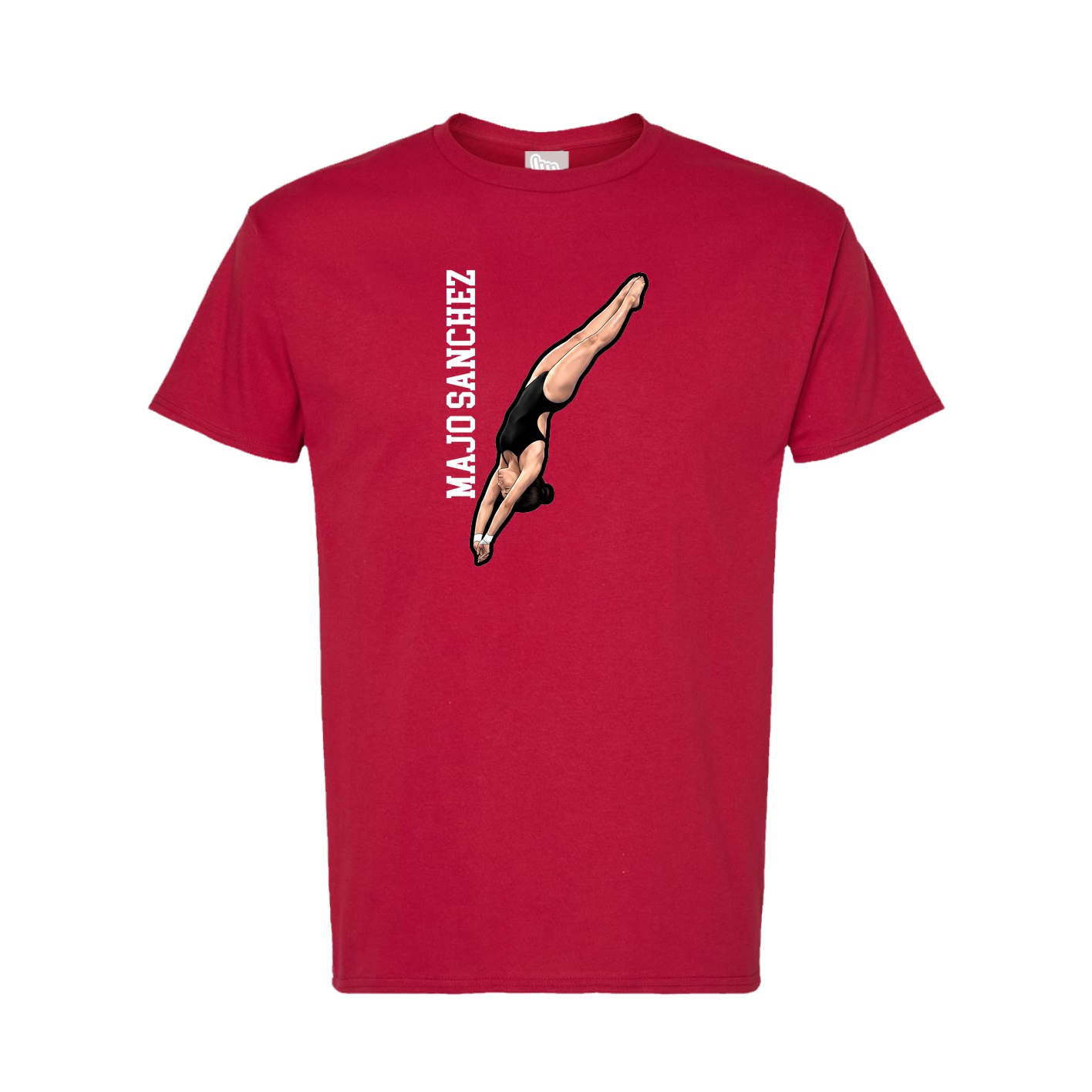 Tee — Name Vertical in Crimson
