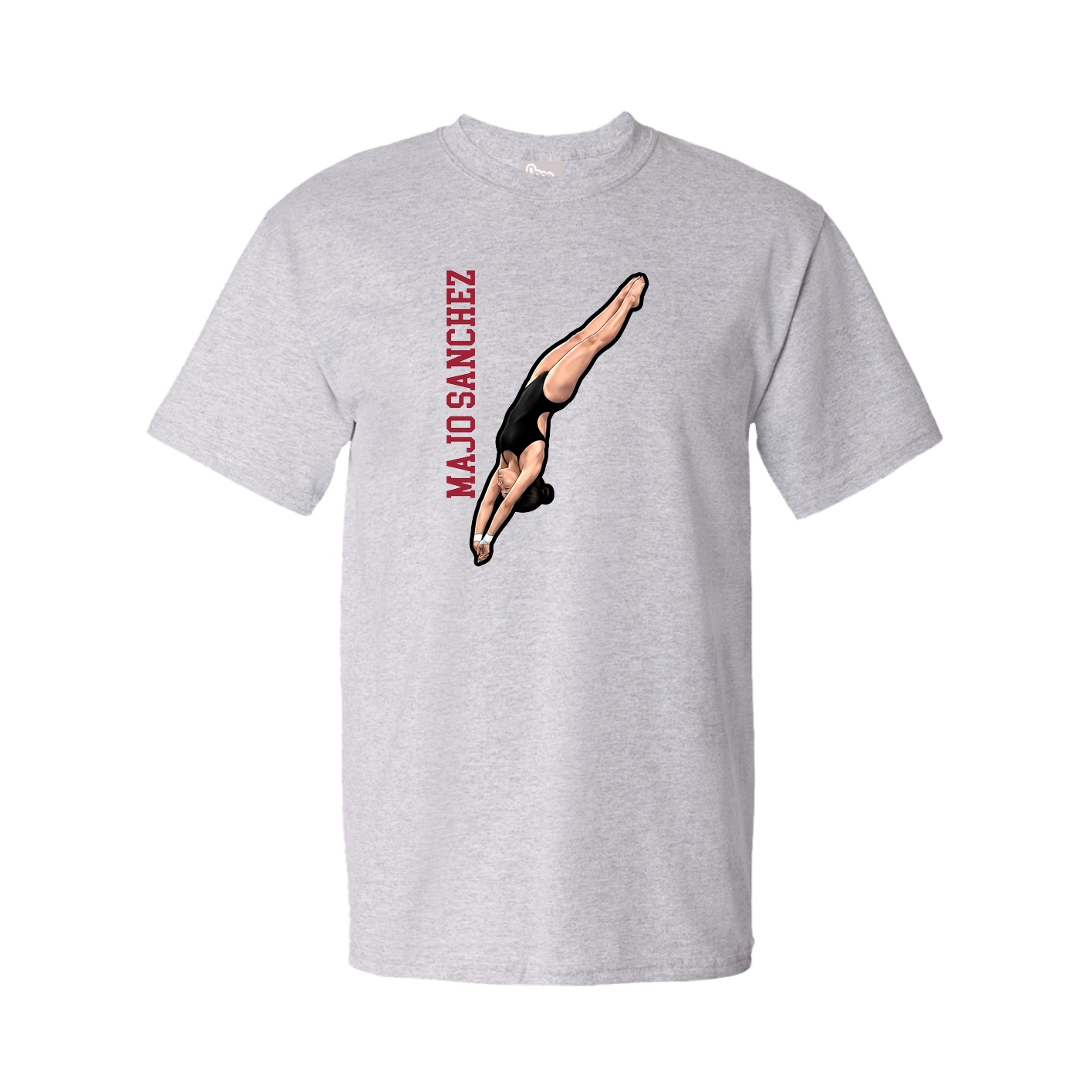 Tee — Name Vertical in Grey