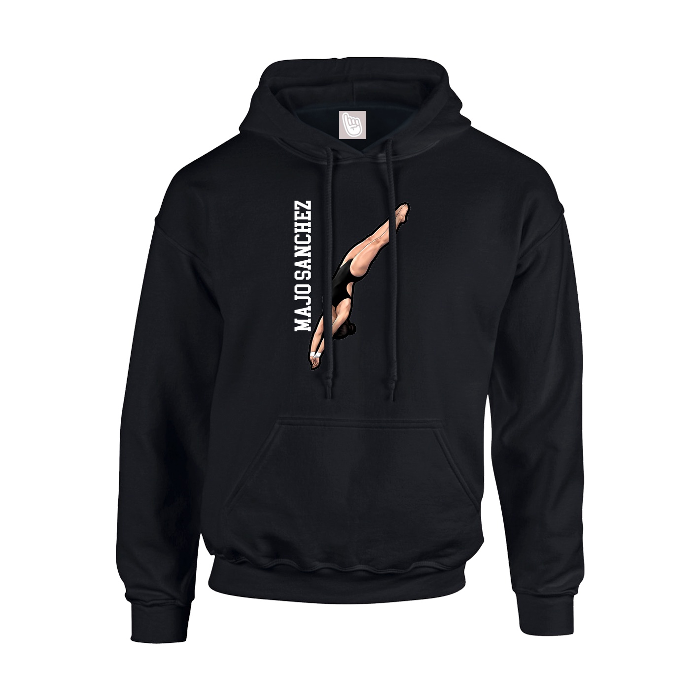 Youth Hoodie — Name Vertical in Black