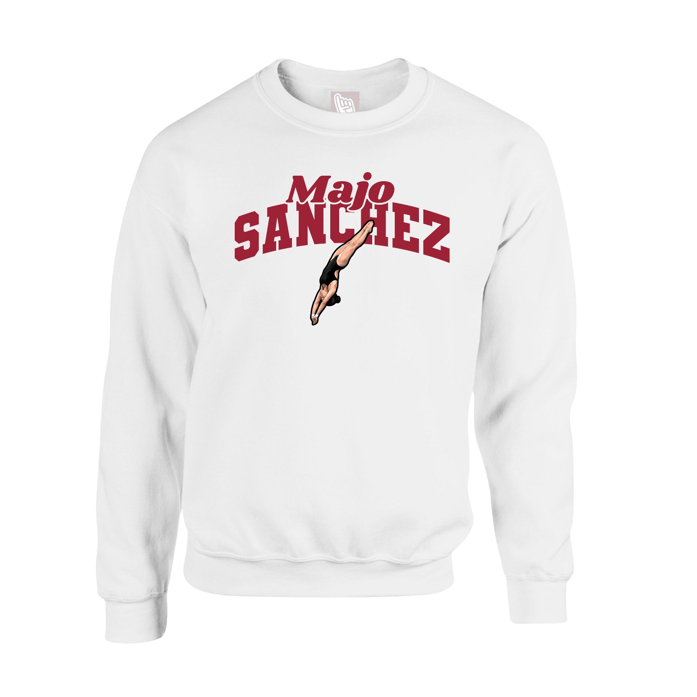 Fleece Crew — Signature Arch in White