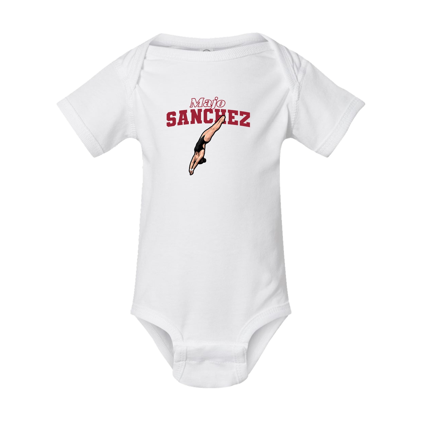Baby Onesie — Name Arch in White