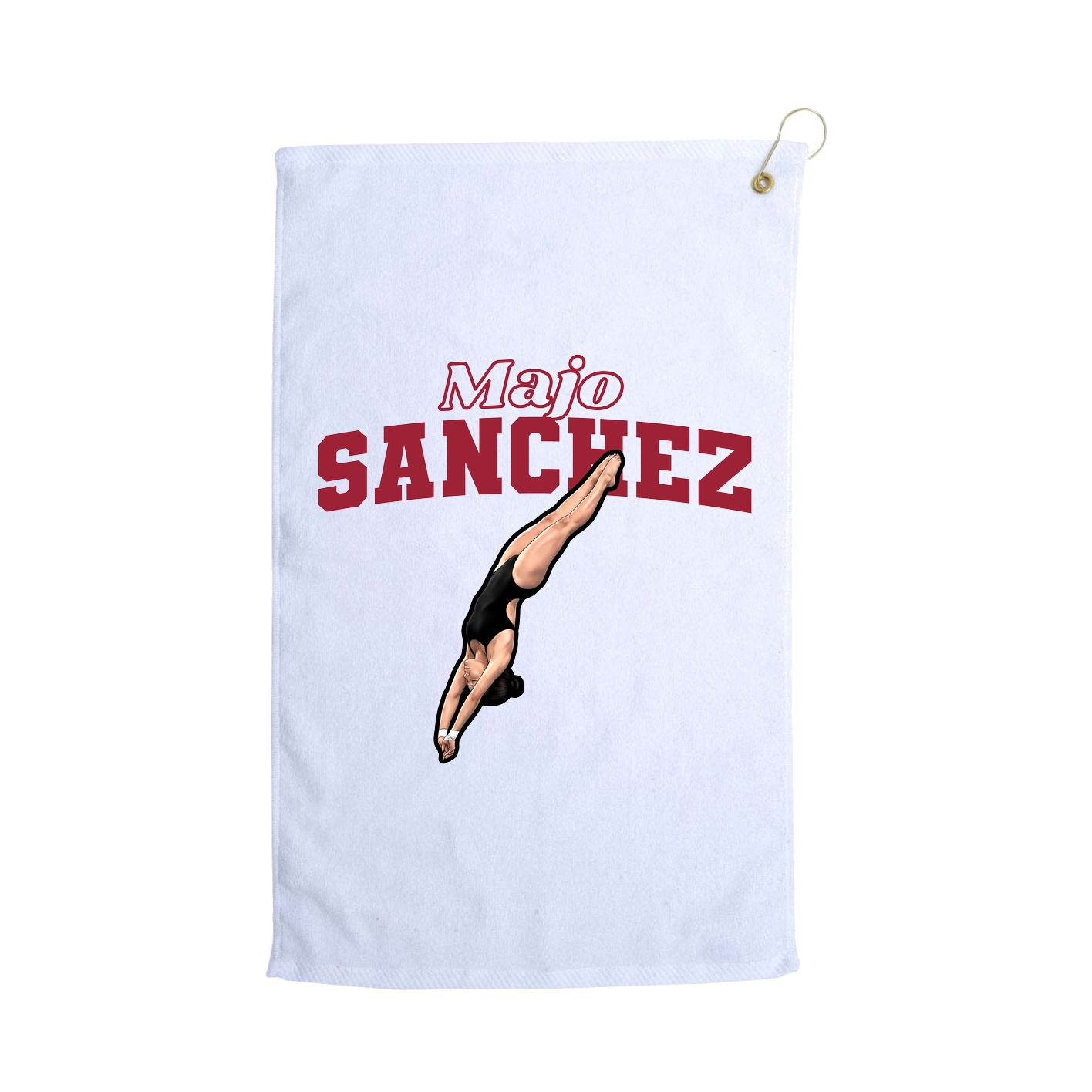 Golf Towel — Name Arch in White