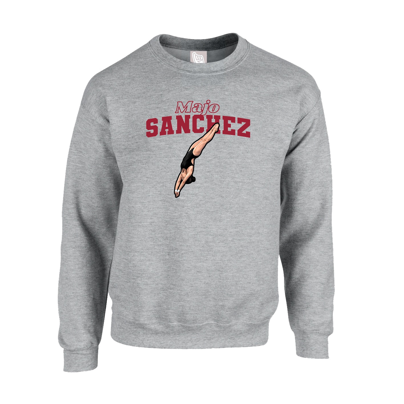 Fleece Crew — Name Arch in Grey