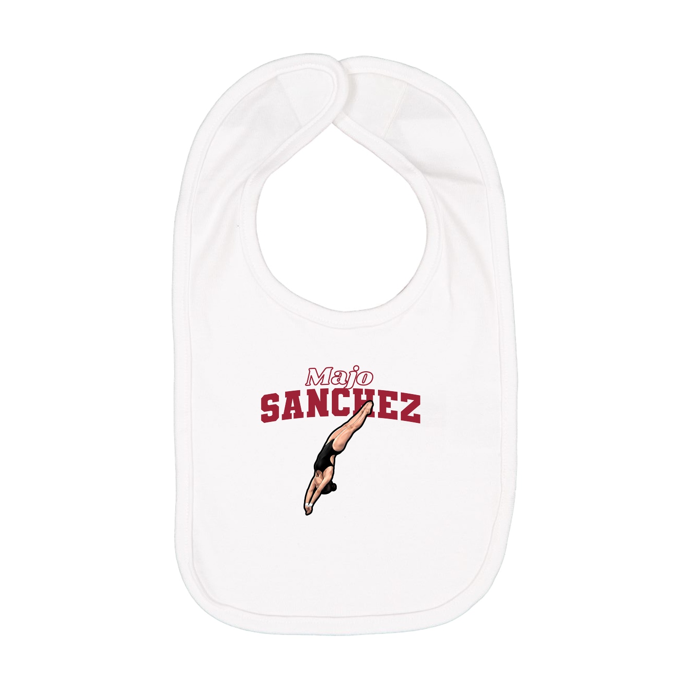 Infant Bib — Name Arch in White